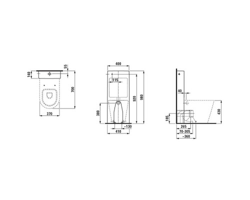 Laufen Kartell Унитаз приставной 56x37x43см, безободковый смыв Rimless, цвет: белый. 8.2866.1.000.981.1 (ст. арт. 8.2866.1.000.881.1),  8.2333.7.000.000.1