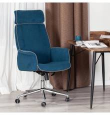 Кресло руководителя TetChair Charm, флок синий 32