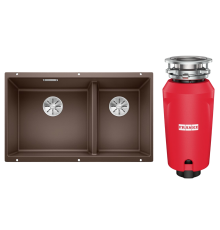 Комплект Мойка Blanco Subline 430/270-U кофе + Измельчитель Franke