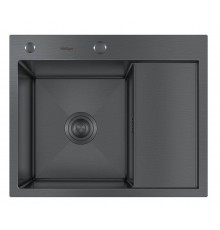 Мойка для кухни HOFFGER 5848L BLACK (Чаша слева)