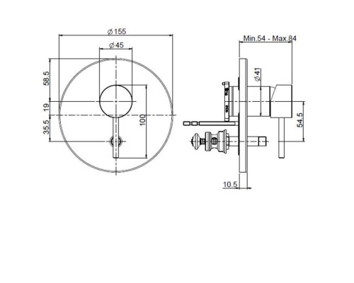 Fima Carlo Frattini Spillo Up F3039X2NS Однорычажный смеситель для ванны и душа, встраиваемый, на 2 источника, цвет: чёрный матовый. F3039X2NS