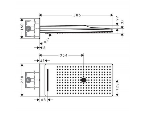 Axor ShowerSolutions Верхний душ 25x58см, 3jet, настенный, цвет: шлифованная бронза. 35283140 Axor ShowerSolutions Верхний душ 25x58см, 3jet, настенный, цвет: шлифованная бронза. 35283140