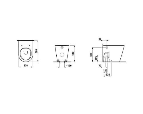 Laufen Kartell Унитаз приставной 56x37x43см, безободковый смыв Rimless, цвет: белый. 8.2333.7.000.000.1 Laufen Kartell Унитаз приставной 56x37x43см, безободковый смыв Rimless, цвет: белый. 8.2333.7.000.000.1