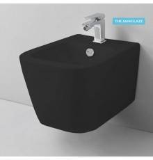 Artceram A16 Биде подвесное 36х52см., 1 отв., saniglaze, с креплениями, цвет: черный матовый. ASB004 17 00