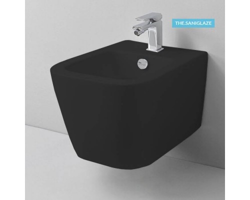 Artceram A16 Биде подвесное 36х52см., 1 отв., saniglaze, с креплениями, цвет: черный матовый. ASB004 17 00