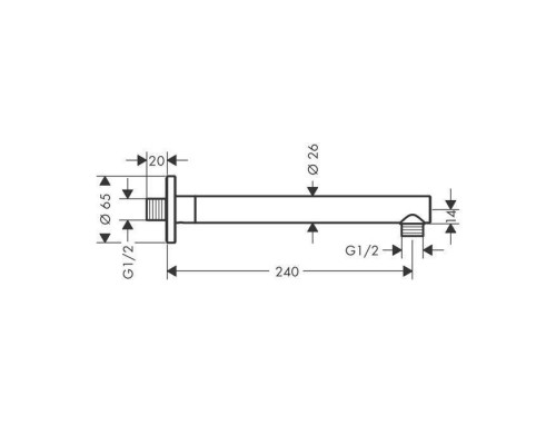 Hansgrohe Vernis Blend Душевой держатель 240 мм, цвет: матовый черный . 27809670