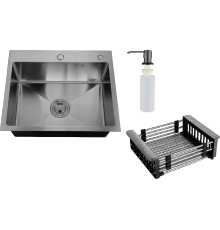 Мойка кухонная РМС MR MR-5843BL c корзиной и дозатором, графит