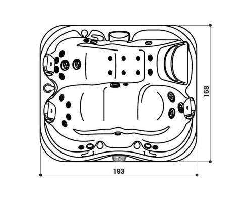 Jacuzzi J315 Минибассейн 193х168х81см, отдельностоящий, без стерео-системы, панель Modern Hardwood, цвет акрила: Platinum. ZA12ZD0EW4T