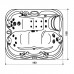 Jacuzzi J315 Минибассейн 193х168х81см, отдельностоящий, без стерео-системы, панель Modern Hardwood, цвет акрила: Platinum. ZA12ZD0EW4T