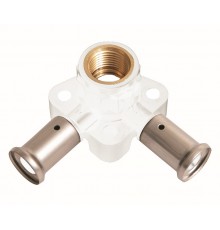 Водорозетка угловая ВР, ПВДФ пресс (белая), 16x1/2 x16 (40 мм), HENCO 3PKW-160416