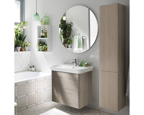 Burgbad Iveo База подвесная с керамическим умывальником с 1 отв под смес. 80х49.2х72.1см.2 выдв ящика, сифон в компл. F2834, цвет: фланелевый дубовый. SFEN080F2834G0161C0001*1