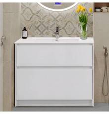 Тумба с раковиной BelBagno Kraft 100 напольная, bianco opaco, раковина BB1000ETL