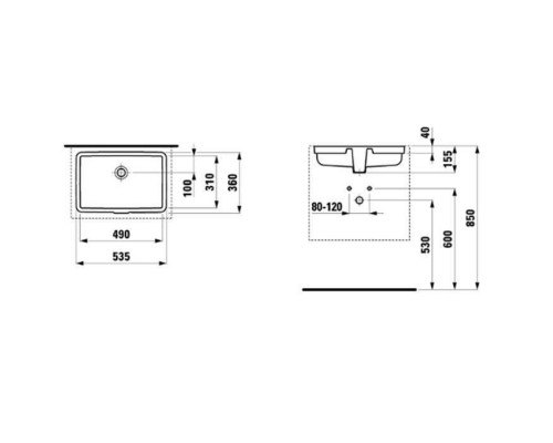 Laufen Living City Раковина 49х31х15.5 см, без отв., цвет: белый. 8.1243.0.000.109.1 Laufen Living City Раковина 49х31х15.5 см, без отв., цвет: белый. 8.1243.0.000.109.1