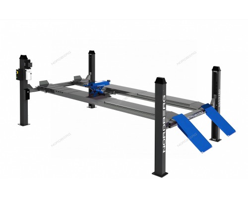 Подъемник четырехстоечный 5 т, c пневмогидравлической траверсой 3 т, 380 В, серый NORDBERG 4453JAG