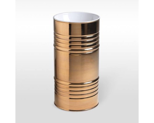 Kerasan Artwork Раковина 45х90 см, без отв., свободностоящая BARREL, слив в стену, цвет: белый / золото. 474339