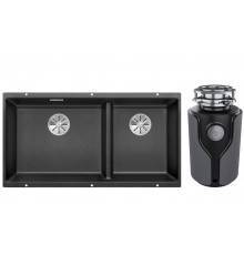 Комплект Мойка Blanco Subline 480/320-U антрацит + Измельчитель KUCHENSTERN Muhle 353MU35