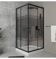 Душевой уголок Bauedge Bau Stil SB0016B 90x90, с поддоном, профиль черный матовый