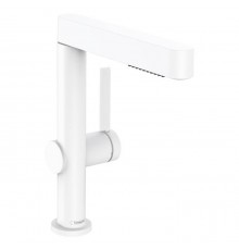 Hansgrohe Finoris Смеситель для раковины, 1 отв., с вытяжным душем 2jet, с донным клапаном Push-Open, цвет: белый матовый. 76063700
