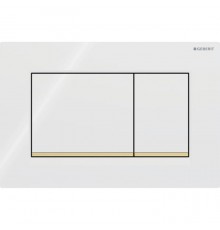 Geberit Sigma20 Клавиша для двойного смыва, квадратная, цвет: белый/позолота . 115.883.KK.1