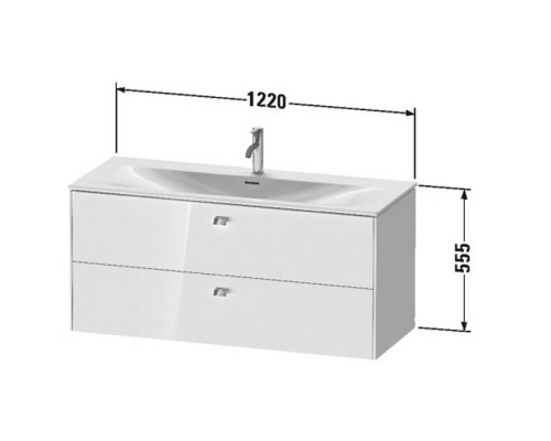 Duravit Brioso База подвесная 122x47.9x55.5см с раковиной, 2 ящика, цвет: глянцевый белый. 2344120000,  BR431402222