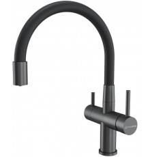 Кухонный смеситель KUCHENSTERN WURM-FE sus 304 Вороненая сталь 750GM80