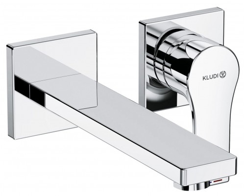 Kludi 48 244 0565 Zenta SL Смеситель для раковины 180 мм, настен., на 2 отв., 7 л/мин (внеш. м. ч.) 482440565