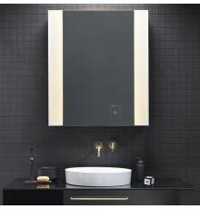 Burgbad RL40 Зеркальный шкаф 80х15х80см., 1 зерк. дверь с обоих сторон, 2 стеклянные полки,версия левая, Smart-Home-System, 2 розетки. SPQW080L