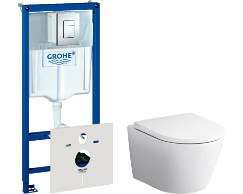 Комплект Унитаз подвесной AM.PM Sense C741701SC безободковый, с микролифтом + Система инсталляции для унитазов Grohe Rapid SL 38772001, 3 в 1 с кнопк Комплект Унитаз подвесной AM.PM Sense C741701SC безободковый, с микролифтом + Система инсталляции для унитазов Grohe Rapid SL 38772001, 3 в 1 с кнопк