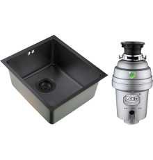 Комплект Мойка кухонная Zorg Inox PVD SZR 5050 GRAFIT графит + Измельчитель Inox D ZR-56 D
