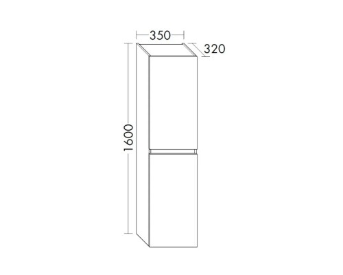 Burgbad Rocio Пенал 35х160см., подвесной, 2 дверцы, цвет: белый. HSRU035F6226