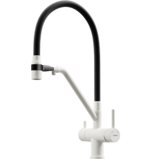 Смеситель для кухни Sancos Dora SC4003GR с гибким изливом, белый гранит