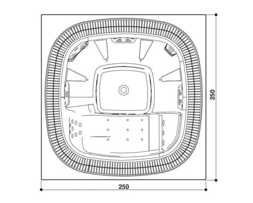 Jacuzzi Enjoy Минибассейн 250x250x98 см, на 6 человек, 38 форсунок, 15 аэро, цвет акрила Porcelain. 423630012, 94428710, 944503052, 903001872 Jacuzzi Enjoy Минибассейн 250x250x98 см, на 6 человек, 38 форсунок, 15 аэро, цвет акрила Porcelain. 423630012, 94428710, 944503052, 903001872