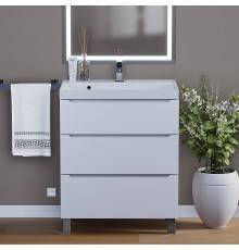 Тумба с раковиной Uperwood Tanos 70 напольная, белая, 3 ящика