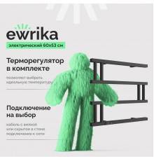 Полотенцесушитель электрический EWRIKA Пенелопа M, 60х53, черный
