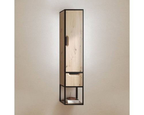 Burgbad VRY Шкаф 36х34х174см, подвесной, правый, 1 дверь, 1 ящик, 1 полка, ручки черные матовые, цвет Eiche Dekor Urban. SGWN035R F6020