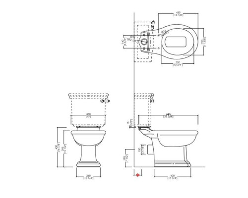 DevonDevon New Etoile Унитаз моноблок 38x64.5см, фурнитура, цвет: золото. IBWCNET,  IBCZNET,  IBLEVADX/OT,  IBBATT-CM/NEWETOILE