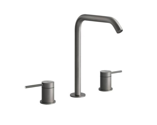 Gessi Flessa Смеситель для раковины на 3 отверстия, без донного клапана. цвет: шлифованная сталь. 54011#239