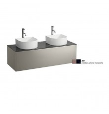 Laufen Sonar Тубма под раковину, 117.5х45.5х34см., 1 ящик, с отверстием слева/ справа, с отверстиями под смесители, совместим с раковинами-чашами 812340, 812341, 812342, 812343, цвет: медь/черный мрамор. 4.0542.8.034.141.1