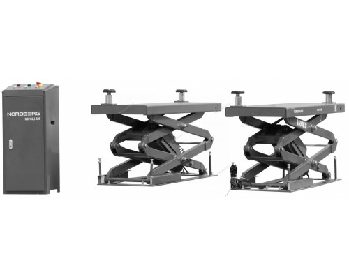 Подъемник ножничный 3,5т, с встроенными адаптерами для SUV авто, 220В (серый) NORDBERG N631-3,5G