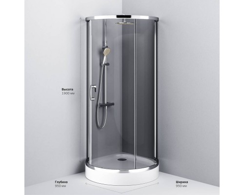 W83G-333-095CG Душевое ограждение 95x95 см, без поддона