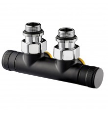 Узел угловой SR Rubinetterie Tondera 50 мм, запорный 1/2 х3/4Е, цвет черный 0699-1500VCES