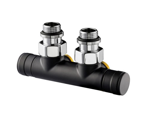 Узел угловой SR Rubinetterie Tondera 50 мм, запорный 1/2 х3/4Е, цвет черный 0699-1500VCES