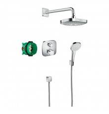 Hansgrohe Croma E Душевая система, верхний душ 18,7х18.7см., смеситель термостатический, с ручным душем, цвет: хром. 27294000