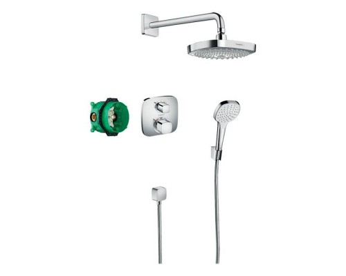Hansgrohe Croma E Душевая система, верхний душ 18,7х18.7см., смеситель термостатический, с ручным душем, цвет: хром. 27294000