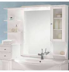 EBAN Eleonora Modular DX Зеркало в раме 107x104 см, со шкафчиком cправа и полочками слева, цвет: bianco decape. FAC07PO,  FCPLS107DB bi decape*1