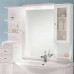EBAN Eleonora Modular DX Зеркало в раме 107x104 см, со шкафчиком cправа и полочками слева, цвет: bianco decape. FAC07PO, FCPLS107DB bi decape*1