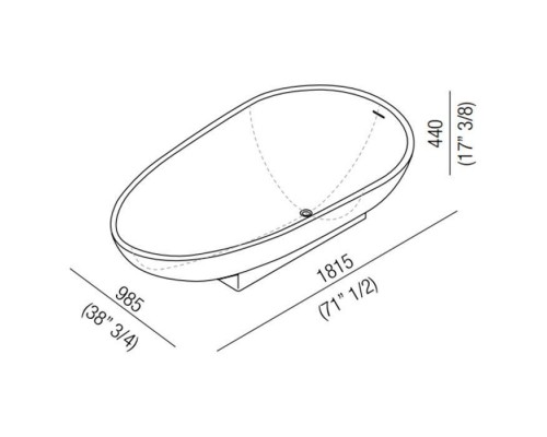 Agape Spoon Ванна отдельностоящая 181.5x98.5x44 см, цвет: белый/темно-серый. AVAS0901ZG