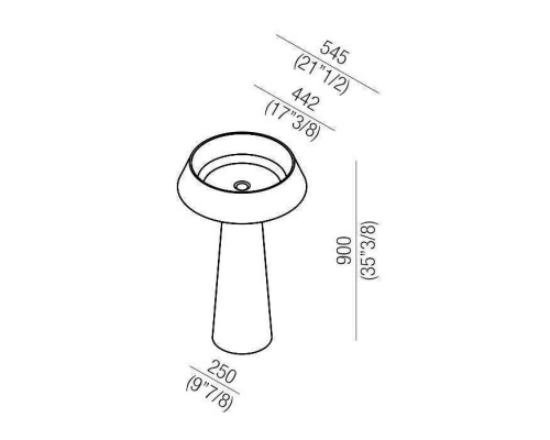Agape Bjhon 2 Раковина 54.5х54.5х90 см, без отв., мрамор Carnico, цвет: серый. ACER1082MGC *0 Agape Bjhon 2 Раковина 54.5х54.5х90 см, без отв., мрамор Carnico, цвет: серый. ACER1082MGC *0