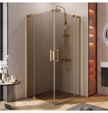 Душевой уголок Cezares Slider AH 2 80/90-100/110 BR BORO профиль брашированное золото, стекло бронза