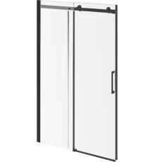 Комплект Душевая дверь в нишу KERAMA MARAZZI Cristallo CT.140.1/2.SD.BLK.M профиль черный матовый, стекло прозрачное + Душевая дверь в нишу CT.140.2/2.SD